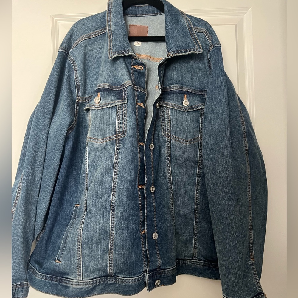 New Plus Size Jean Jacket with Stretch